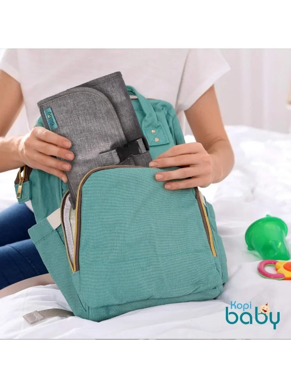 Portable Baby Diaper Changing Pad with Wipes Pocket - Classic Grey Travel